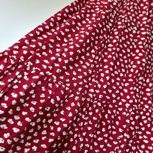 Vintage Ditzy Floral Tiered Peasant Maxi Skirt Prairie Country Cottage Boho Lg - Picture 11 of 15